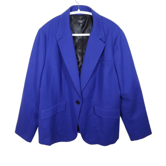 Talbots Jackets & Blazers - TALBOTS Cobalt Blue Wool Blend Classic One-Button Blazer Size 16W